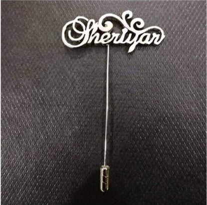24K Gold Plated Customized Name Coat Brooch Best for Gift