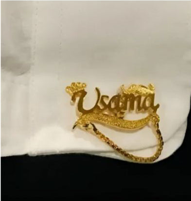 24K Gold Plated Customized Name Cufflinks Best for Gift