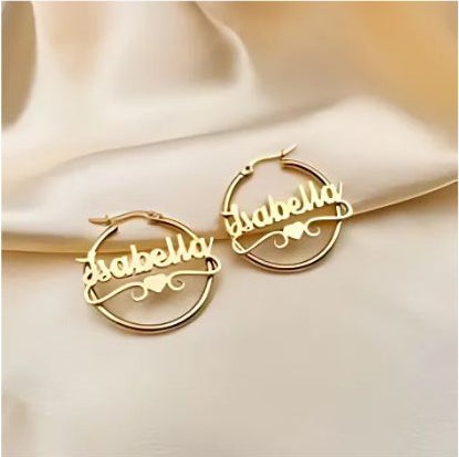 24K Gold Plated Customized Name Earrings Best for Gift