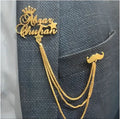 24K Gold Plated Customized Name Coat Brooch Best for Gift