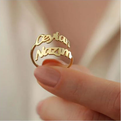 24K Gold Plated Customized Name Ring Best for Gift
