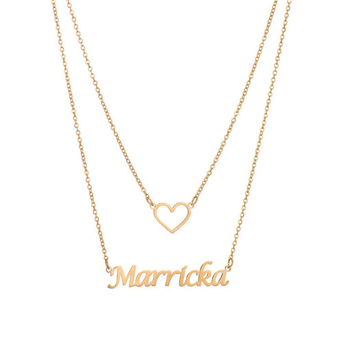 24K Gold Plated Customized Double Chain Name Necklace Best for Gift