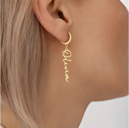 24K Gold Plated Customized Name Earrings Best for Gift