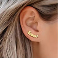 24K Gold Plated Customized Name Earrings Best for Gift