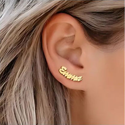 24K Gold Plated Customized Name Earrings Best for Gift