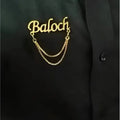 24K Gold Plated Customized Name Coat Brooch Best for Gift