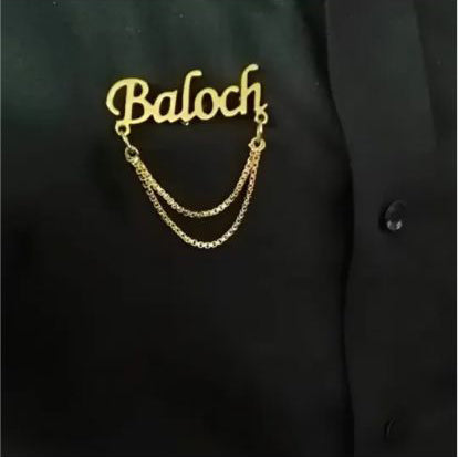 24K Gold Plated Customized Name Coat Brooch Best for Gift