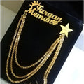 24K Gold Plated Customized Name Coat Brooch Best for Gift