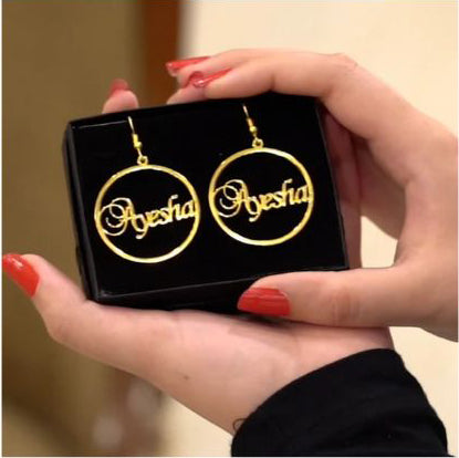 24K Gold Plated Customized Name Earrings Best for Gift