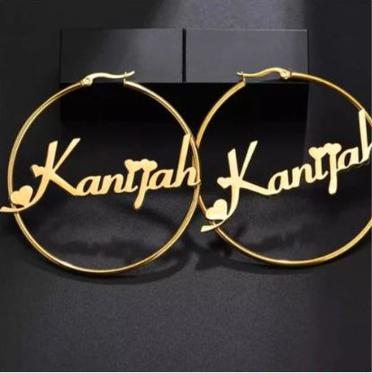 24K Gold Plated Customized Name Earrings Best for Gift