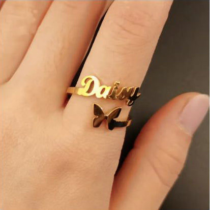 24K Gold Plated Customized Name Ring Best for Gift